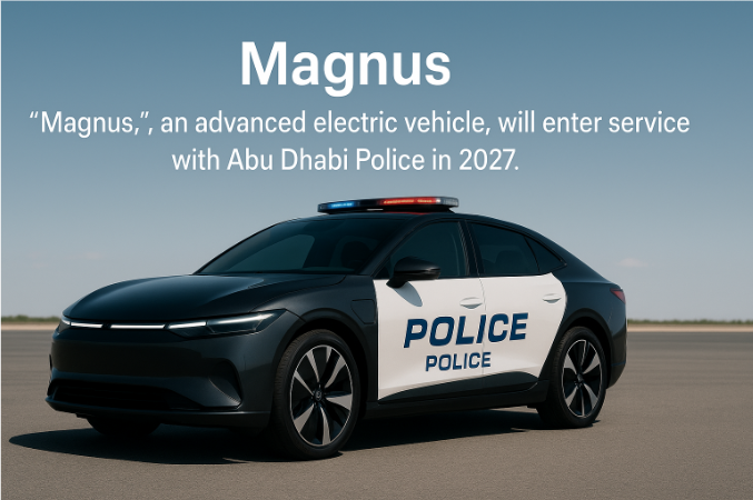 "ماغنوس"، مركبة كهربائية متطورة، ستنضم إلى خدمة شرطة أبوظبي في عام 2027